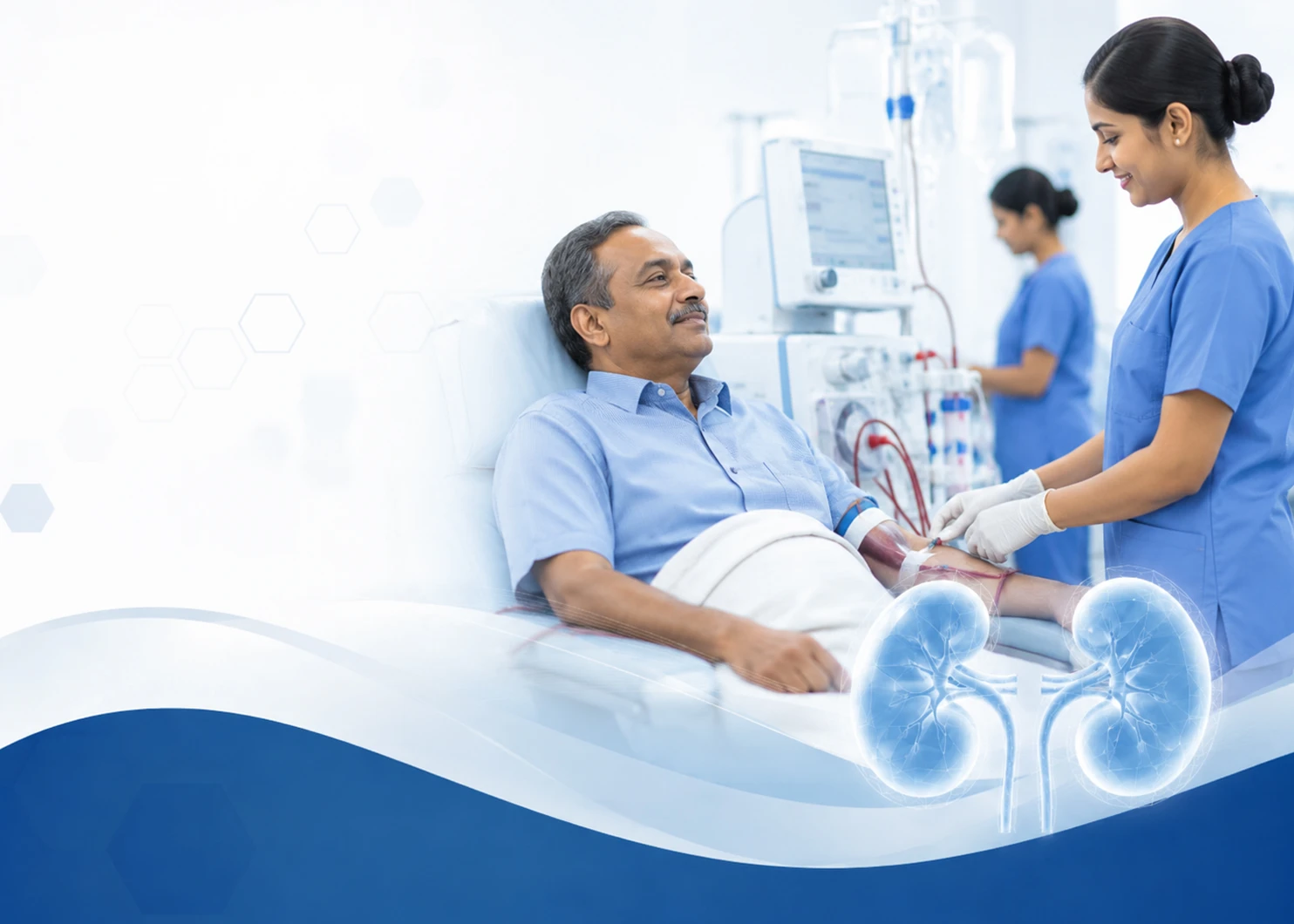 Dialysis treatment consultation with nephrologist