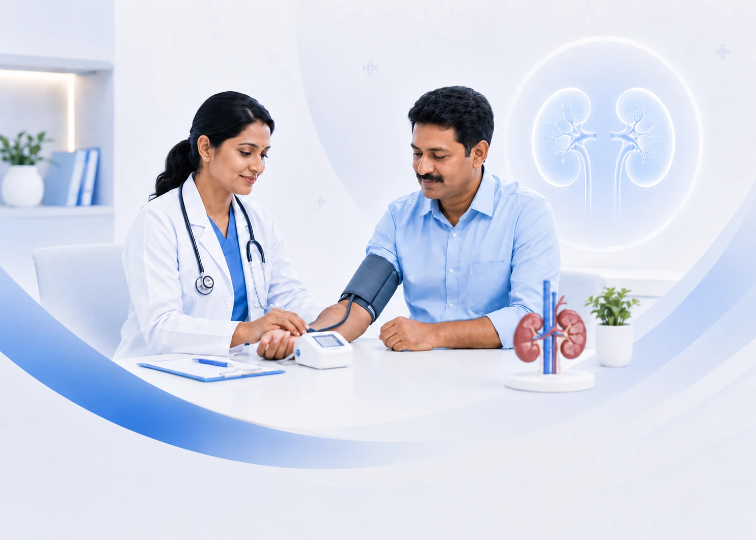 Hypertension and kidney care consultation with nephrologist